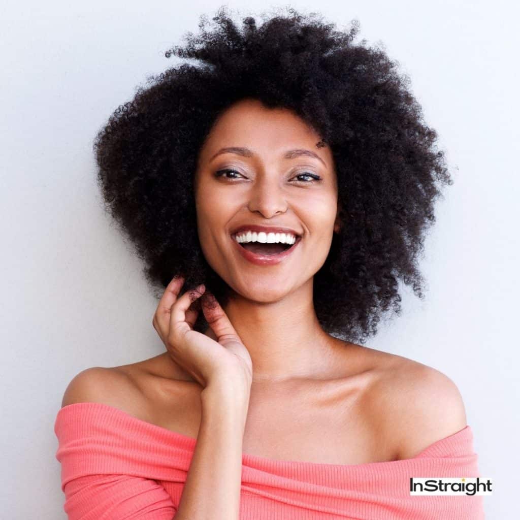 black woman with kinky hair